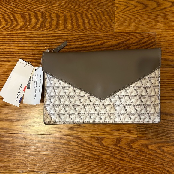 Lancaster Gray and White Clutch - NWT
